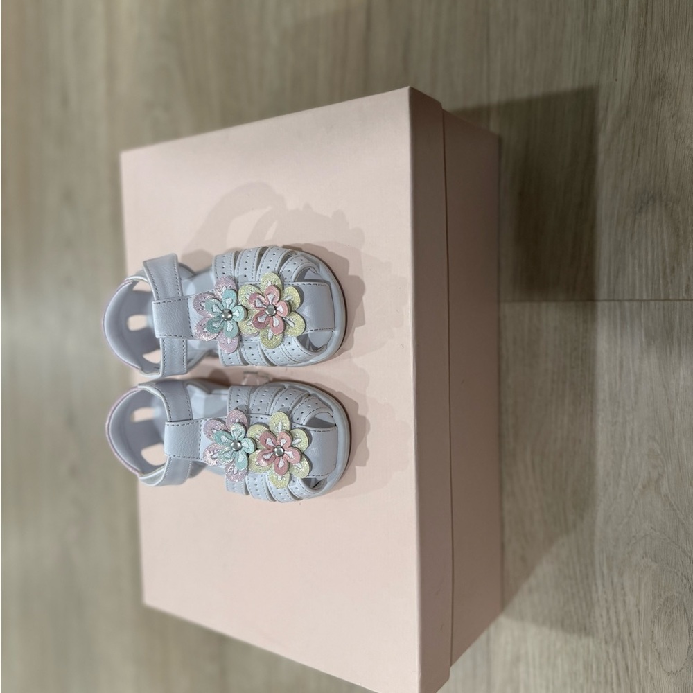 Charming Floral Kids Sandals - Pastel Delight